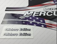 Mercury 175HP Offshore Edition USA Flag Outboard Decal Kit Mercury 175HP Offshore Edition USA Flag Outboard Decal Kit
